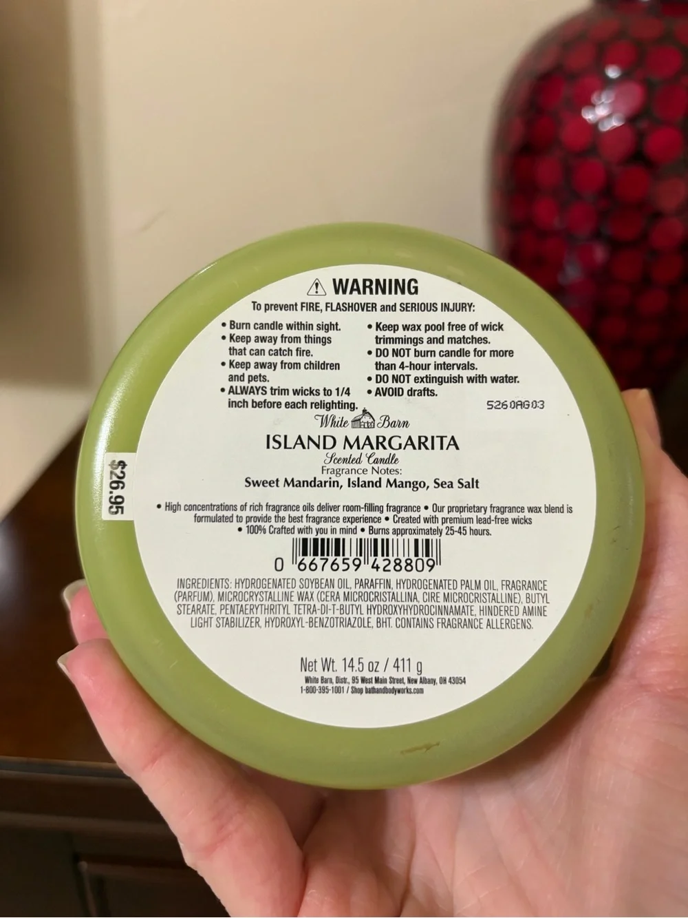 White Barn Island Margarita 3 Wick Candle by Bath & Body Works